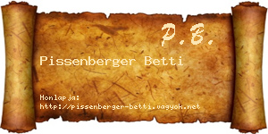 Pissenberger Betti névjegykártya